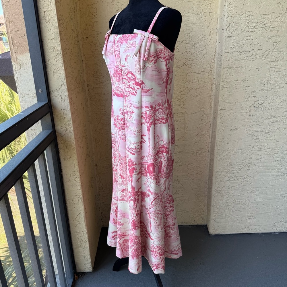 Mestiza New York Calista Midi Dress 10 Pink/Ivory Tropical Toile NWT - Picture 6 of 15